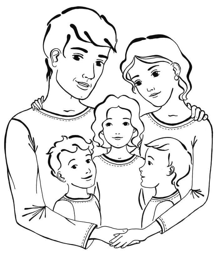 Druckbare Familie ausmalbilder