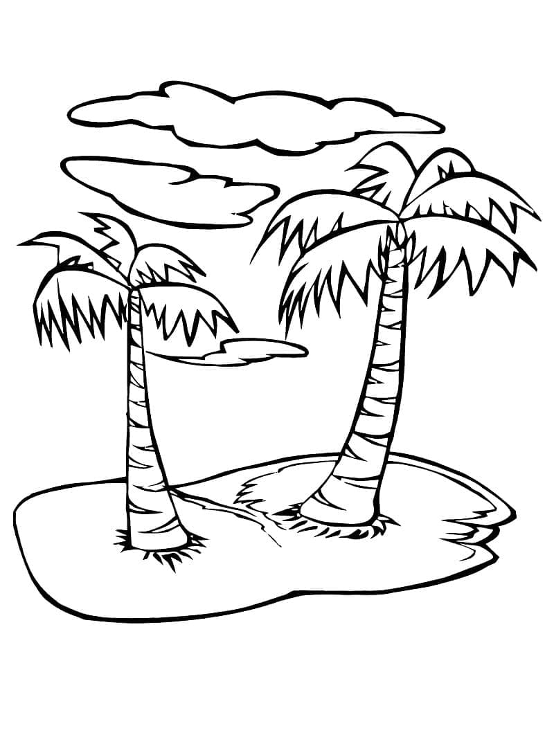 Druckbare Gratis Palme ausmalbilder