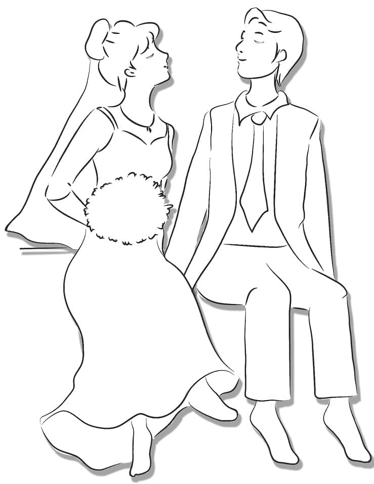Druckbare Hochzeit ausmalbilder