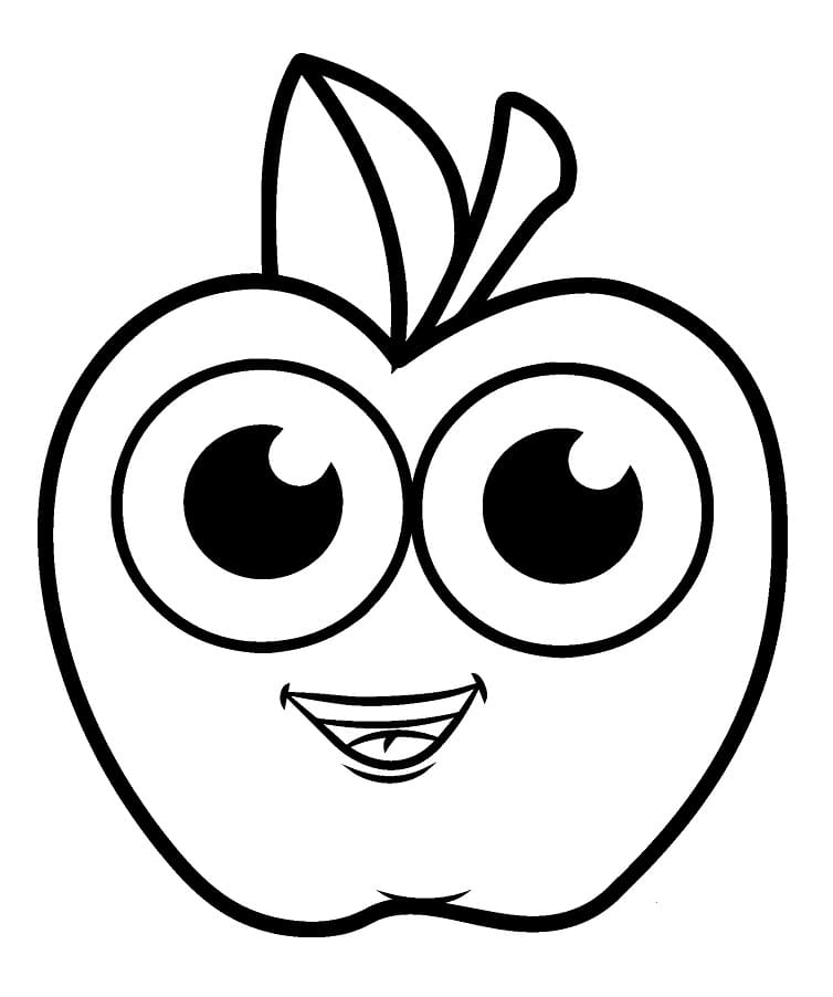 Druckbare Kinder-Version Apfel ausmalbilder