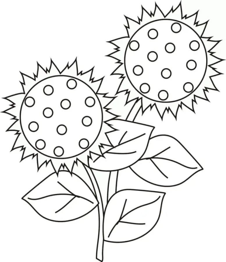 Druckbare Sonnenblume ausmalbilder