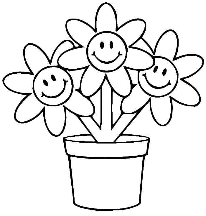 Druckbarer Blumentopf ausmalbilder