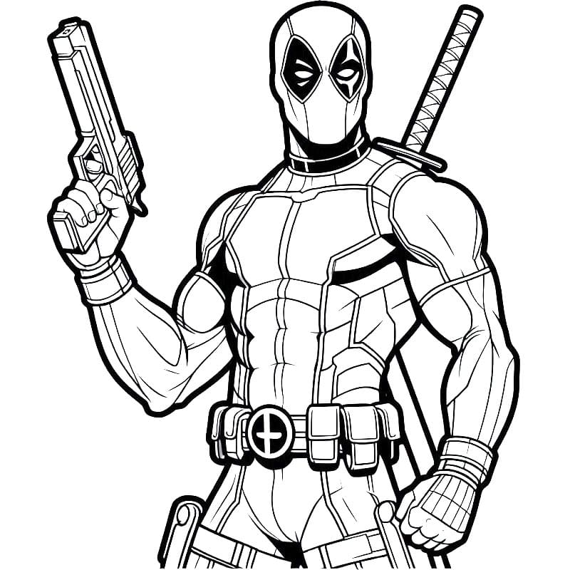 Druckbarer Deadpool ausmalbilder