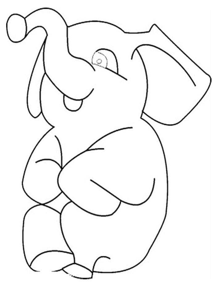 Druckbarer Elefant ausmalbilder