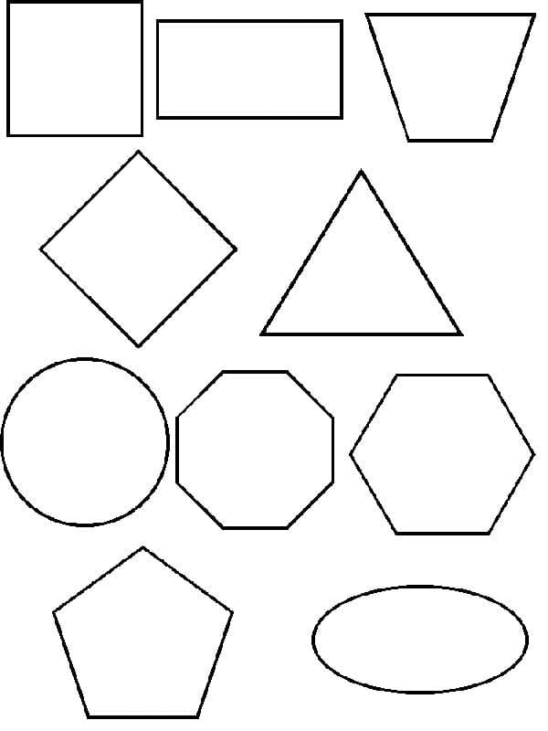 Druckbarer Geometrische Formen ausmalbilder