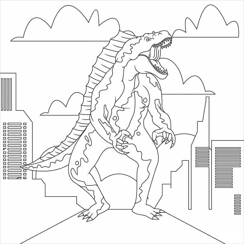 Druckbarer Godzilla kostenlos ausmalbilder
