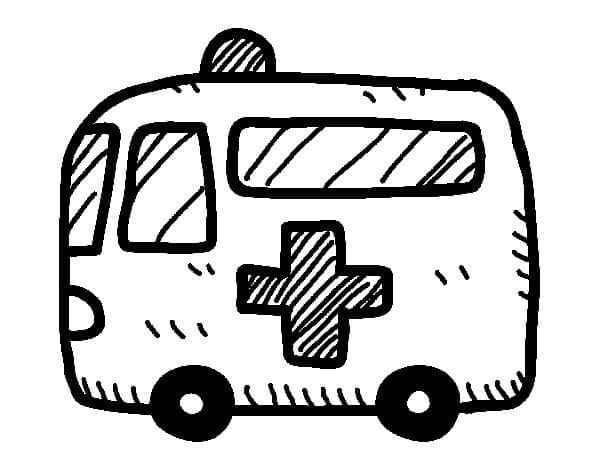 Druckbarer Gratis Krankenwagen ausmalbilder