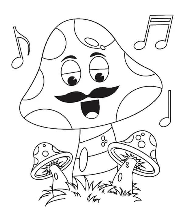 Druckbarer Gratis Pilz ausmalbilder