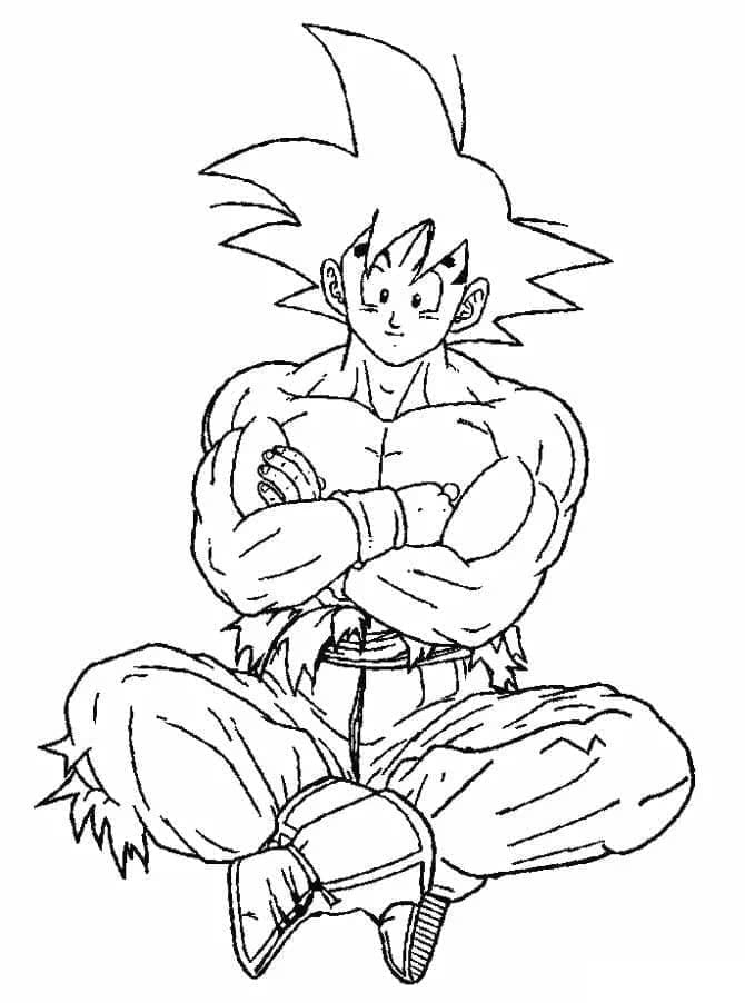Druckbarer Gratis-Son Goku ausmalbilder