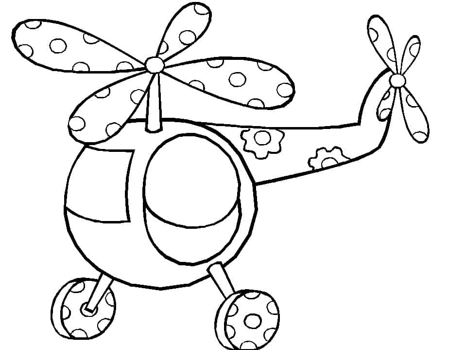 Druckbarer Hubschrauber für Kinder ausmalbilder