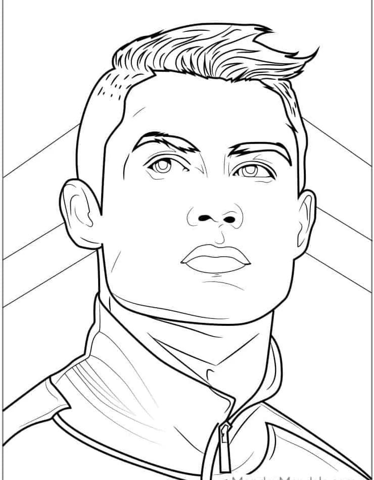 Druckbarer Kostenloser Cristiano Ronaldo ausmalbilder