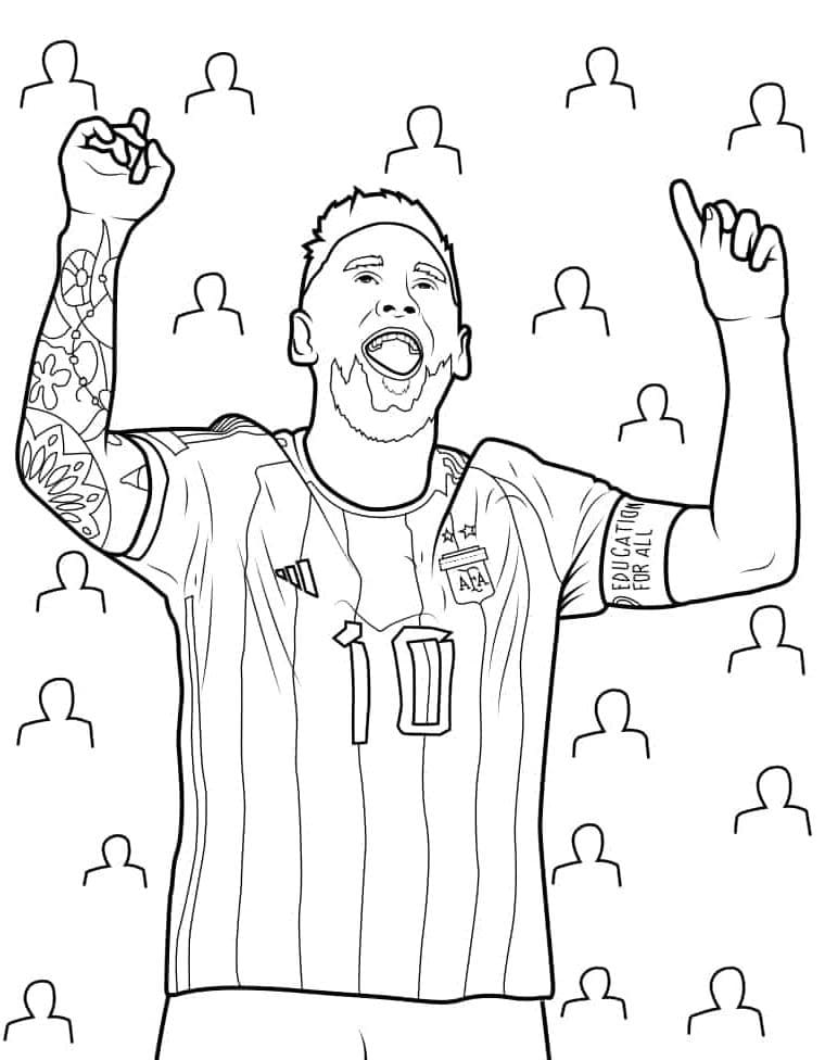 Druckbarer Kostenloser Lionel Messi ausmalbilder