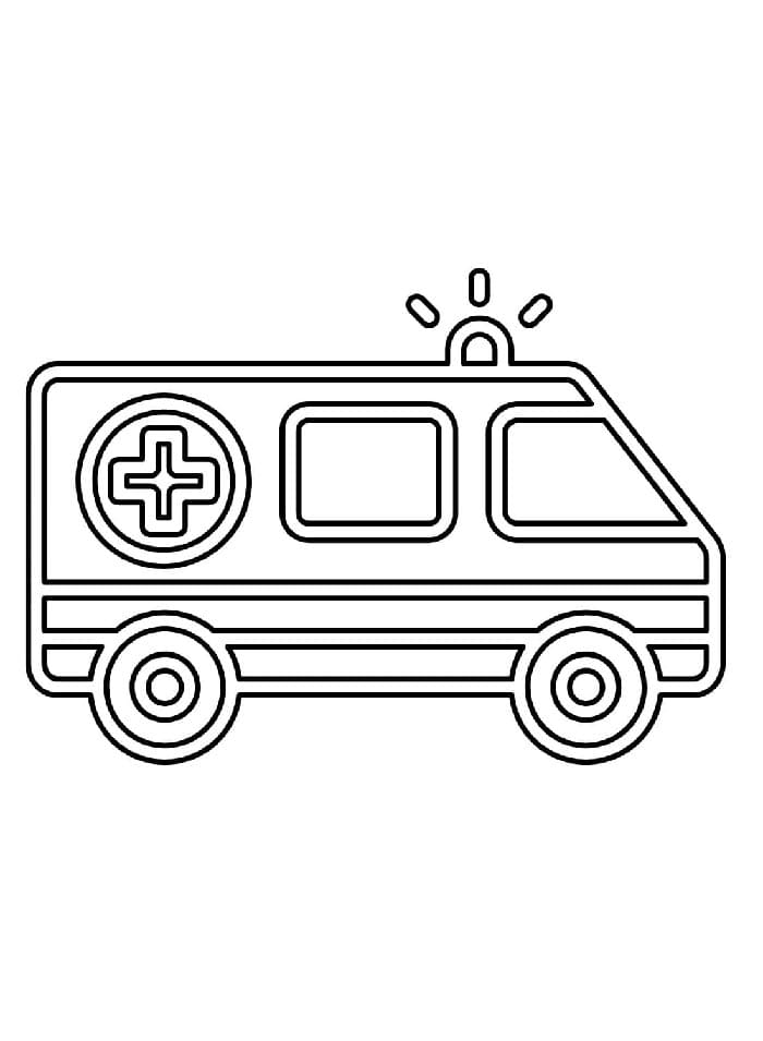 Druckbarer Krankenwagen ausmalbilder