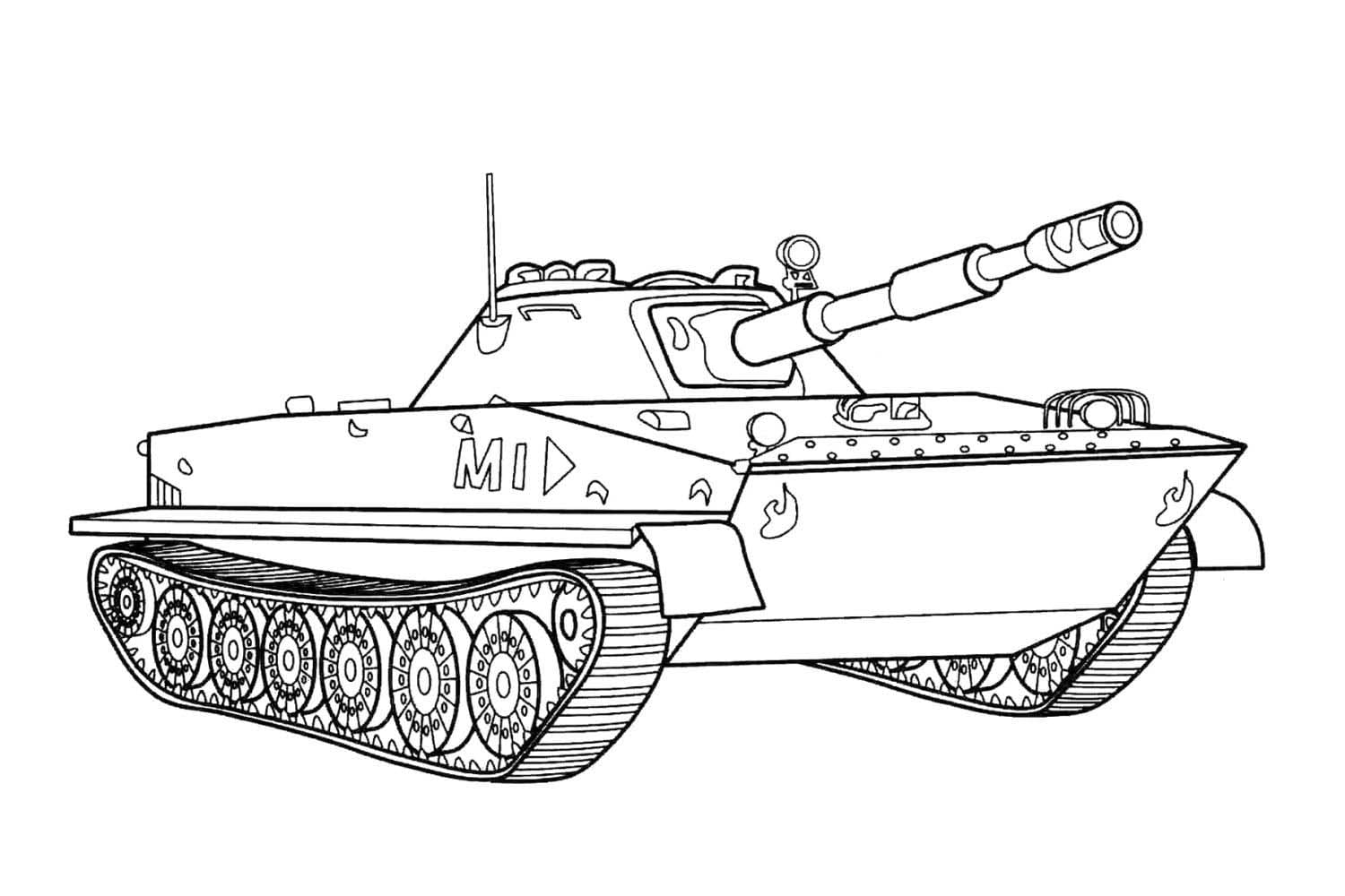 Druckbarer Panzer für Kinder ausmalbilder
