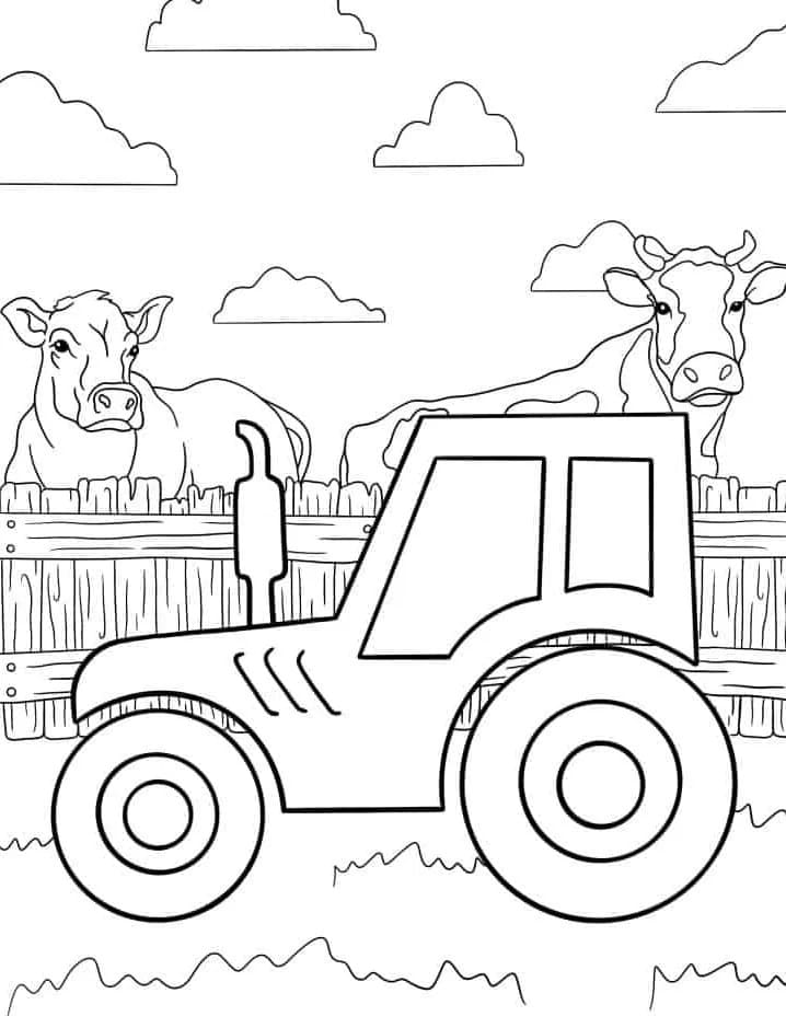 Druckbarer Traktor ausmalbilder
