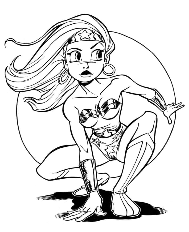 Druckbarer Wonder Woman für Kinder ausmalbilder