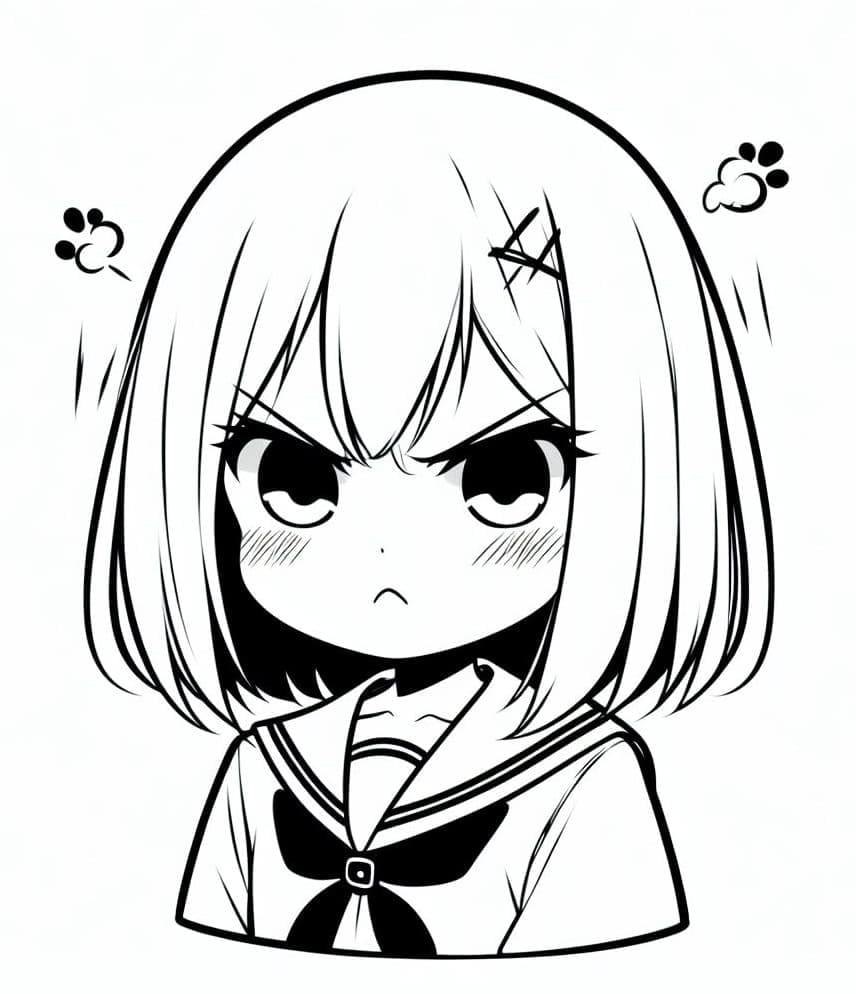 Druckbares Anime-Mädchen Bild ausmalbilder