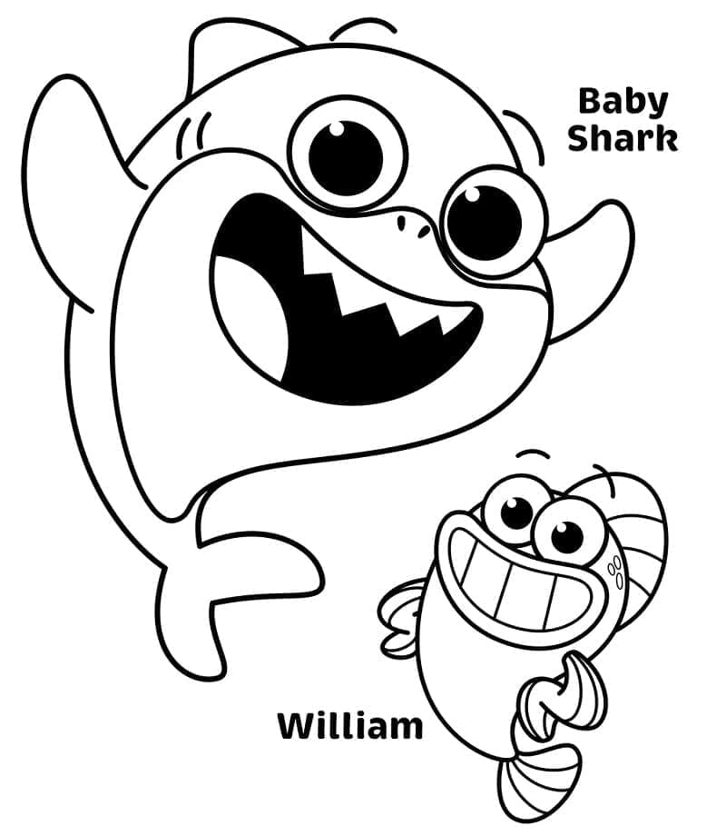 Druckbares Baby Shark Motiv ausmalbilder