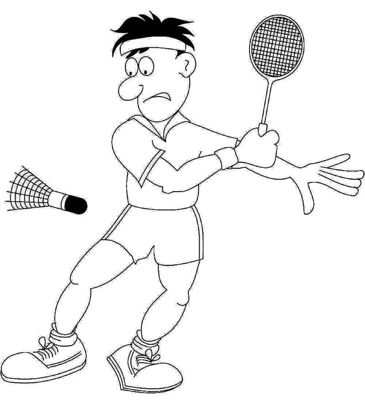 Druckbares Badminton ausmalbilder