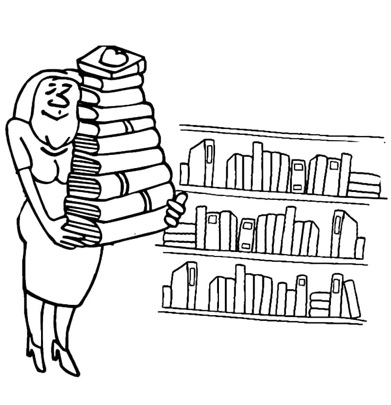 Druckbares Bibliothekbild ausmalbilder
