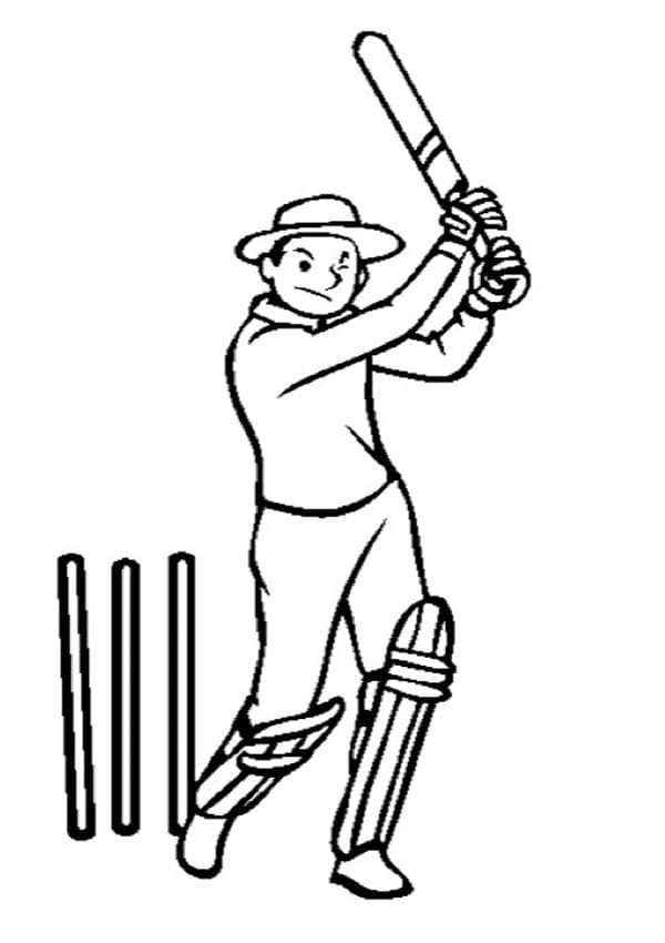 Druckbares Cricketbild ausmalbilder