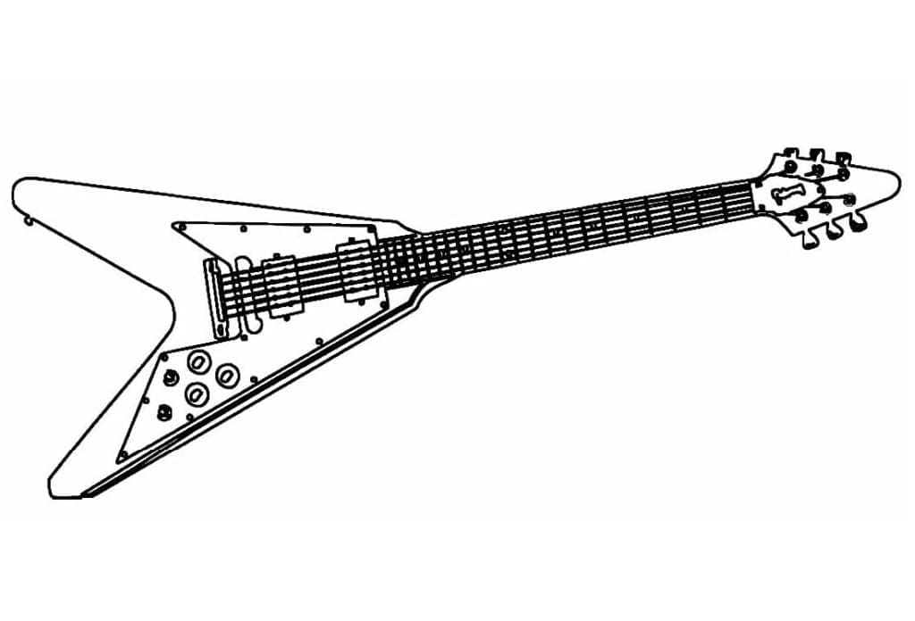 Druckbares Gitarre ausmalbilder