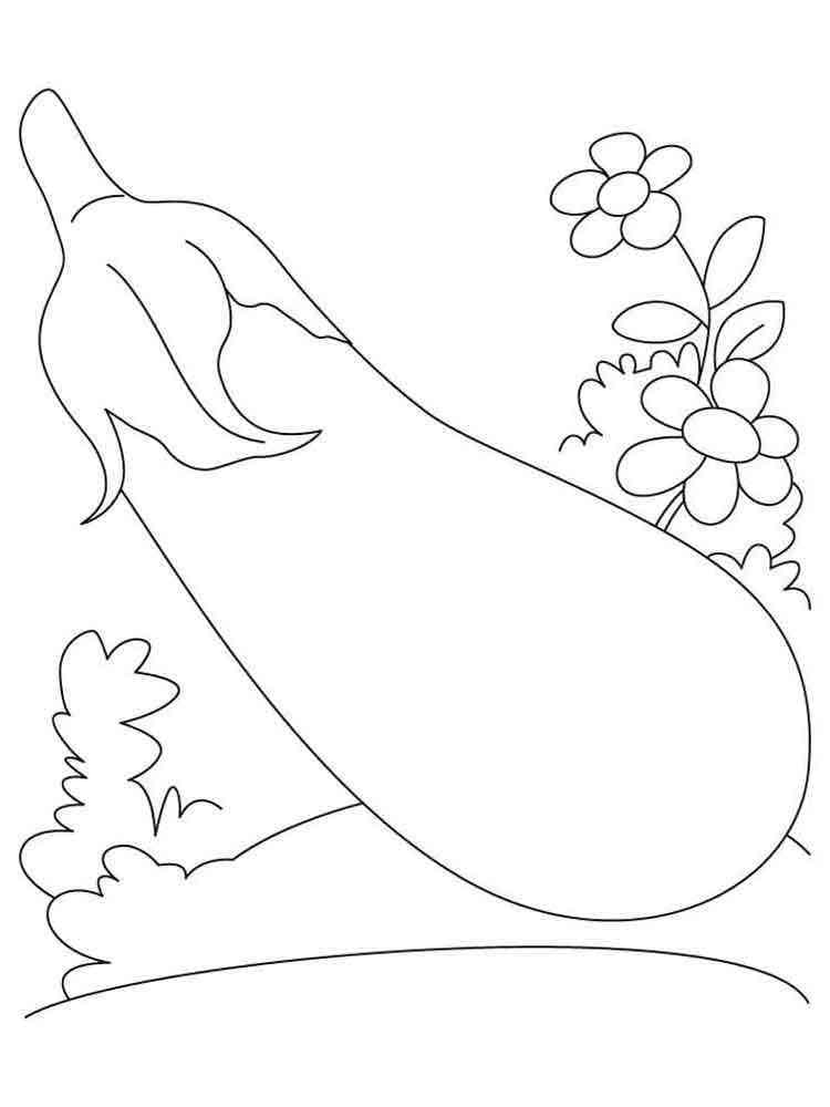 Druckbares Gratis Aubergine Exemplar ausmalbilder