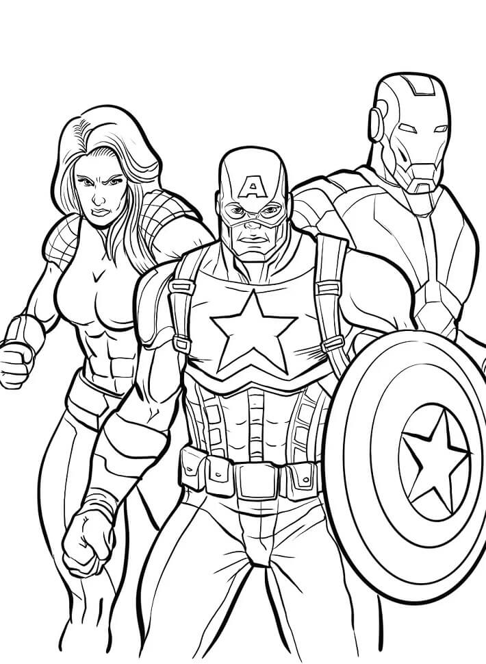 Druckbares Gratis Avengers ausmalbilder