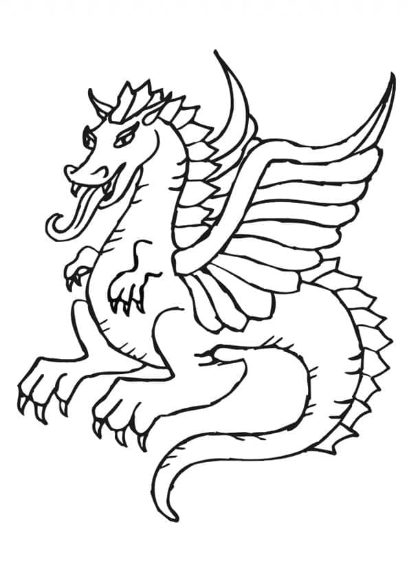Druckbares Gratis Drache Exemplar ausmalbilder