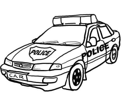 Druckbares Gratis Polizeiauto ausmalbilder