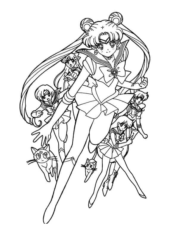 Druckbares Gratis Sailor Moon ausmalbilder