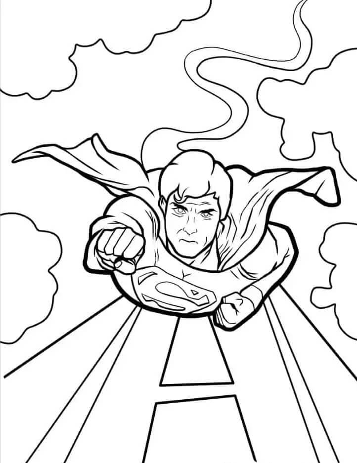 Druckbares Gratis Superman ausmalbilder