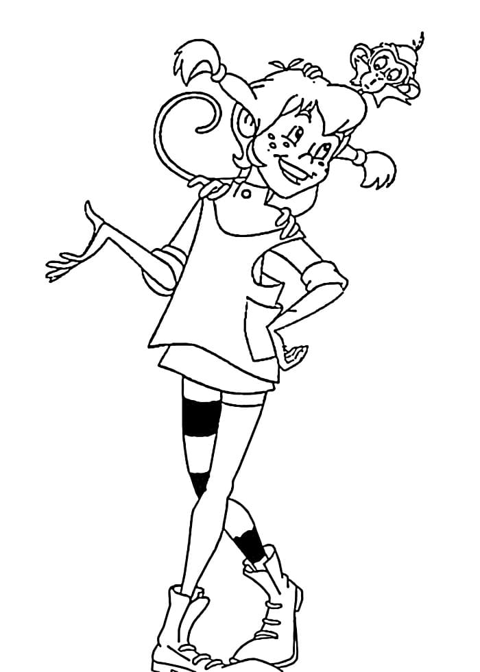 Druckbares Gratisbild Pippi Langstrumpf ausmalbilder
