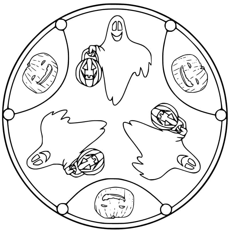 Druckbares Halloween-Mandala Bild ausmalbilder
