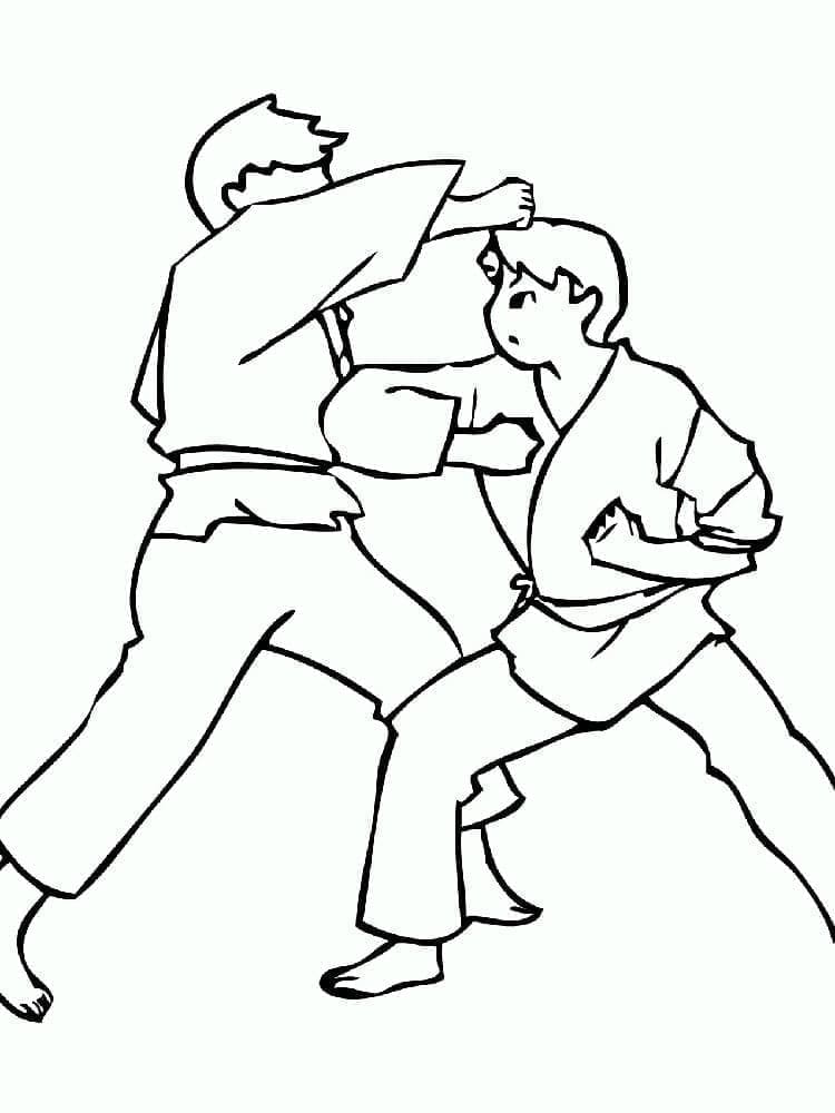 Druckbares Karate ausmalbilder