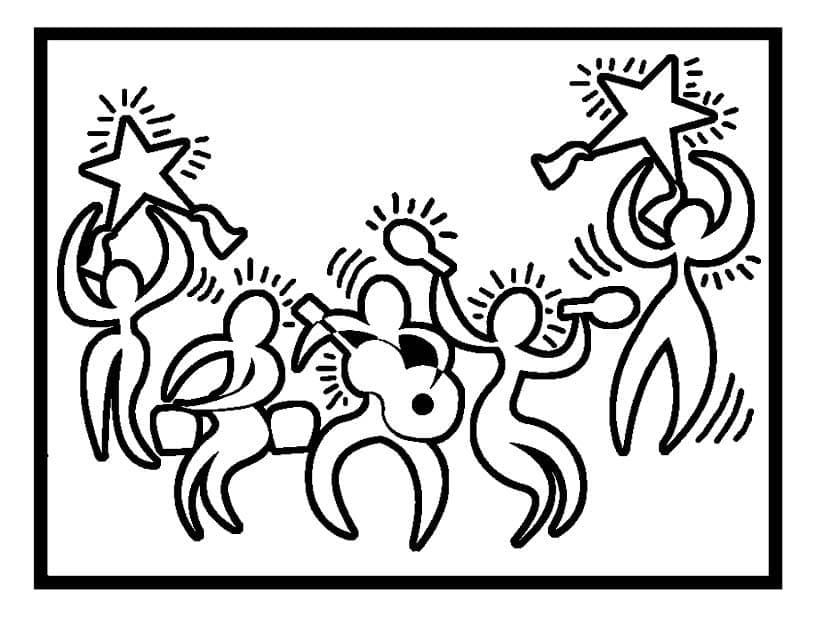 Druckbares Keith Haring ausmalbilder