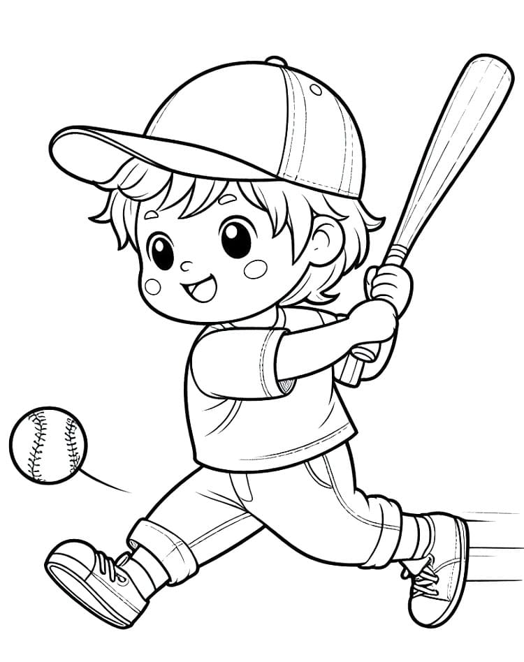 Druckbares Kostenloses Baseball ausmalbilder