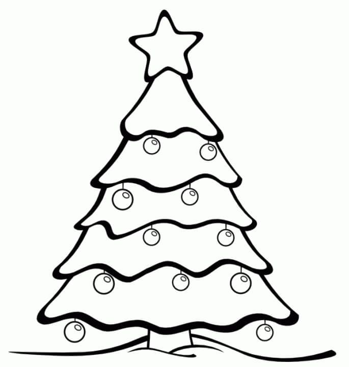 Druckbares Kostenloses Weihnachtsbaum ausmalbilder