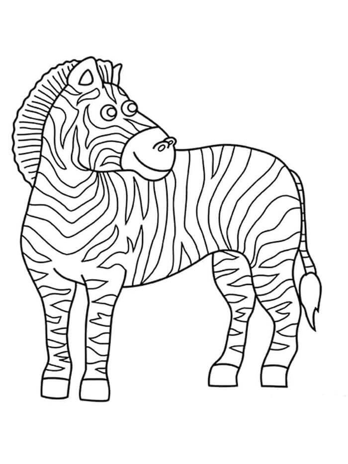 Druckbares Kostenloses Zebra ausmalbilder