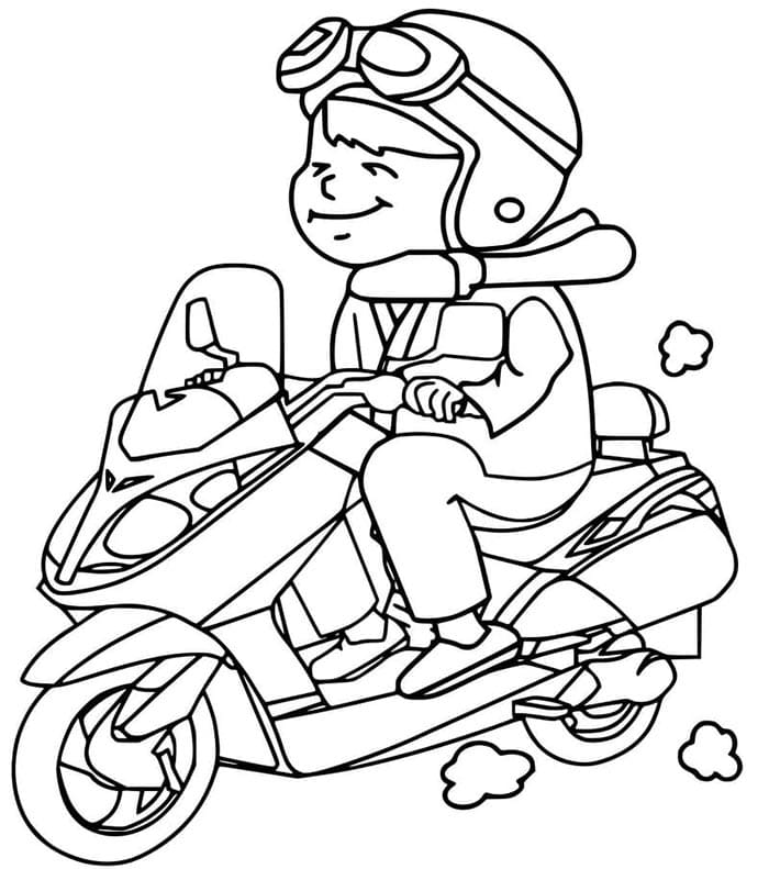 Druckbares Motorrad für Kinder ausmalbilder