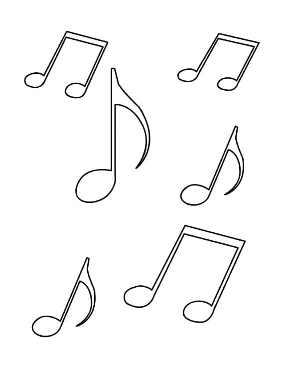 Druckbares Musiknoten ausmalbilder