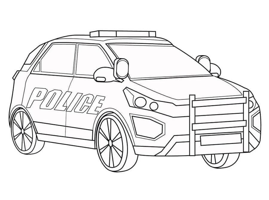 Druckbares Polizeiauto kostenlos ausmalbilder