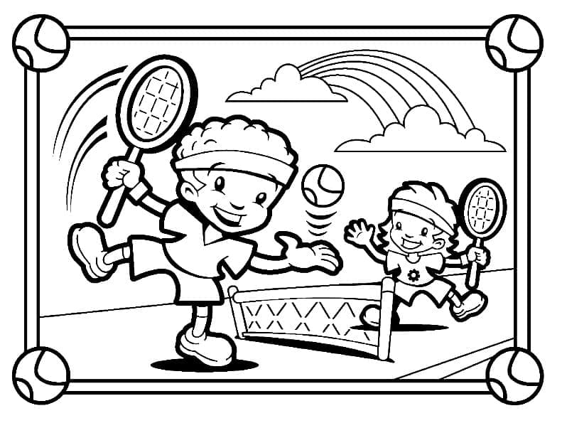 Druckbares Tennis Bild ausmalbilder