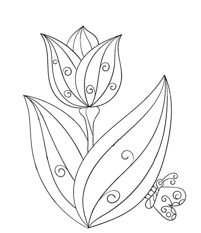 Druckbares Tulpenbild ausmalbilder