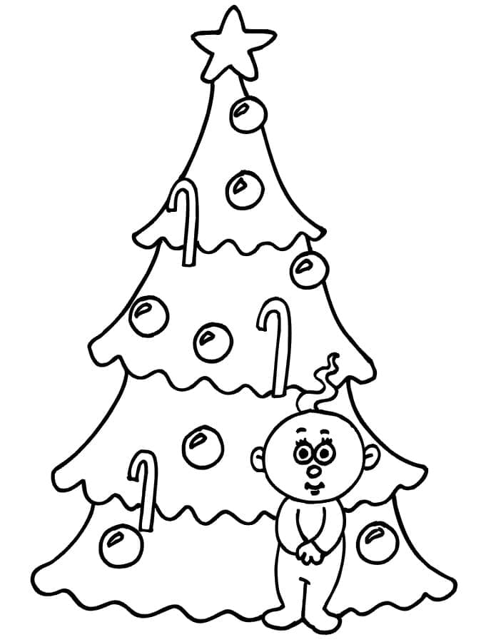 Druckbares Weihnachtsbaum Bild ausmalbilder