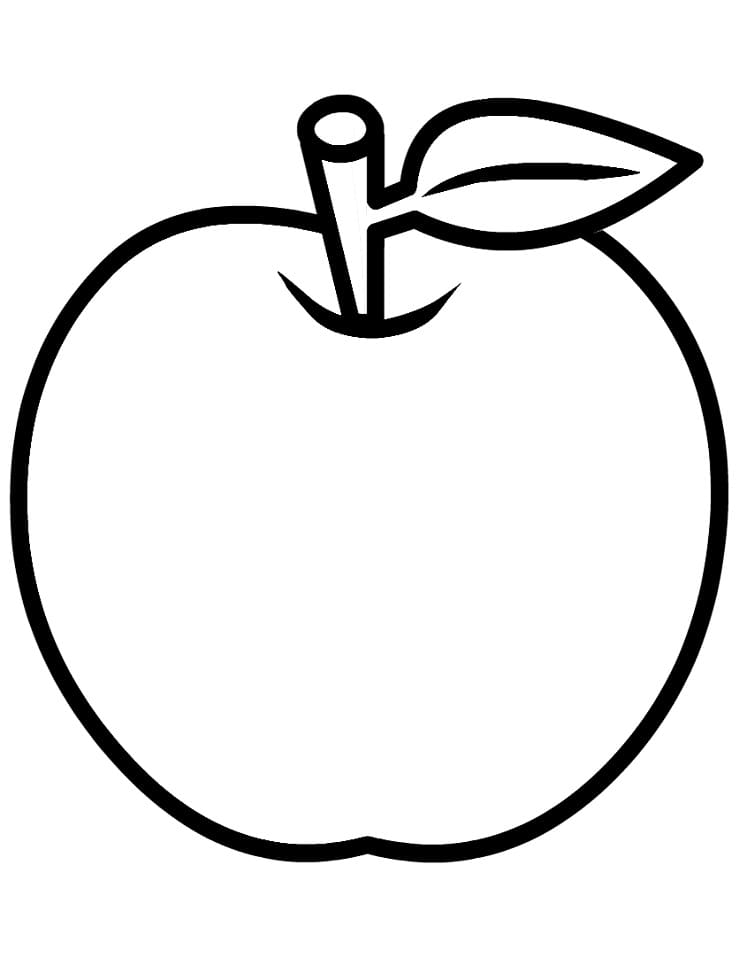 Druckfertige Kinder-Bildversion Apfel ausmalbilder
