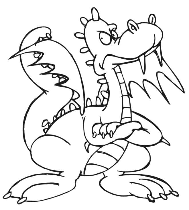 Druckfertige Kinder-Bildversion Drache ausmalbilder