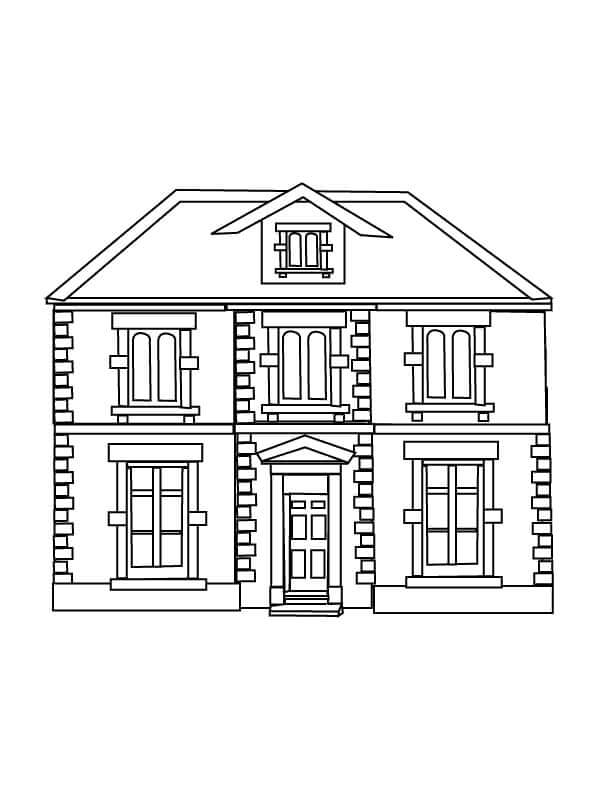 Druckfertige Kinder-Bildversion Haus ausmalbilder