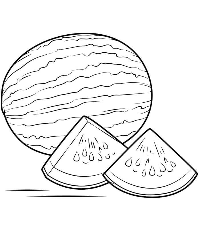 Druckfertige Kinder-Bildversion Wassermelone ausmalbilder