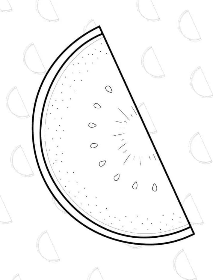 Druckfertige Wassermelone ausmalbilder